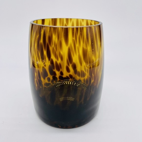 PartiLite Tortoise Shell Votive Candle Holder Amber Brown Retired - Picture 2 of 4